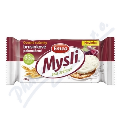 EMCO Mysli Ovesné sušenky brusinky+jog.poleva 60g
