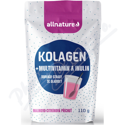 Allnature Kolagen multiv.+inulin př.mal.+cit.110g