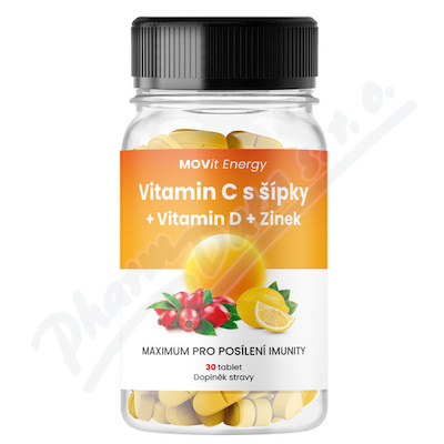 MOVit Vitamin C s šípky+Vitamin D+Zinek tbl.30