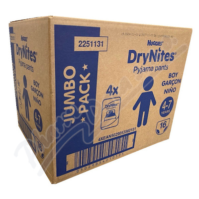 DryNites natah.kalh.chlapci 4-7let/17-30kg/4x16ks