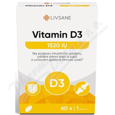 LIVSANE Vitamin D3 1520 IU měkké tobolky 60ks