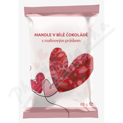 BENU Mandle v bílé čokoládě s malin.práškem 80g