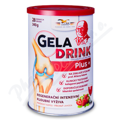 Geladrink Plus+ práškový nápoj jahoda 340g