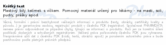 Kelímek s víčkem 100ml bílý Č+N Mosten