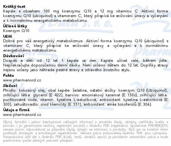 Pharma Nord Bioaktivní Q10 Uniqinol 100mg cps.30