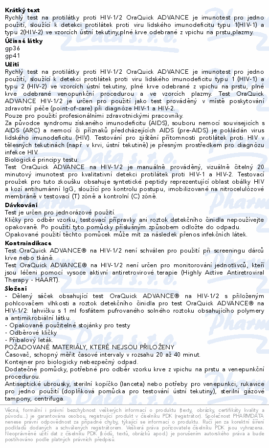 OraQuick HIV/AIDS ADVANCE Rapid Antib.test