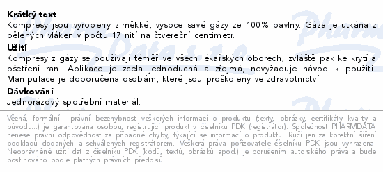 Gáza hydr.kompr.ster.10x20cm/5ks Steriwund