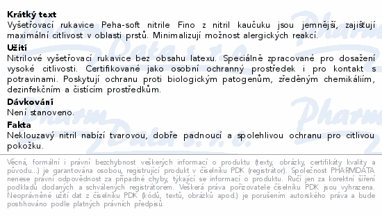 Rukavice vyš.Peha-soft NITRILE FINO M 10ks