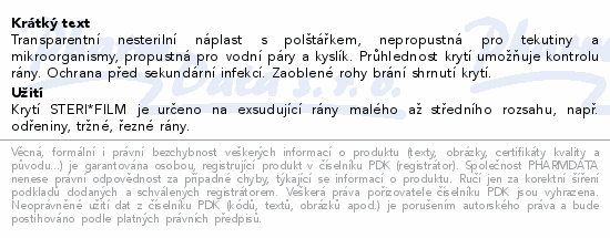 Rychloobvaz STERI*FILM 10x10cm/2ks Steriwund