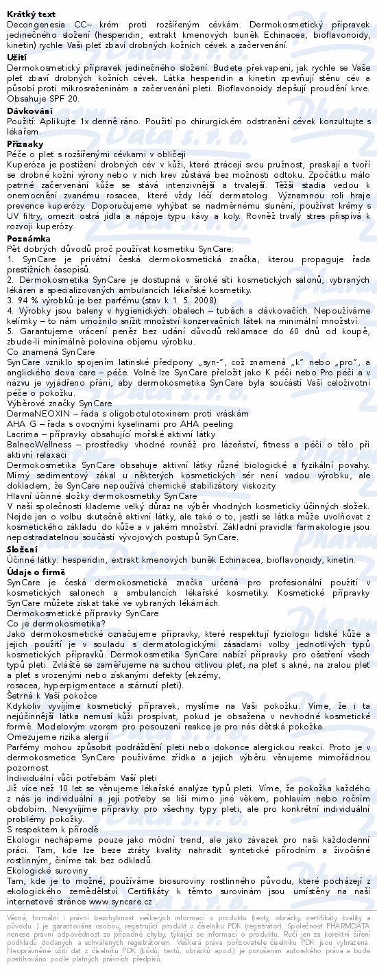 MediCare DECONGENESIA CC krém SPF20 30ml