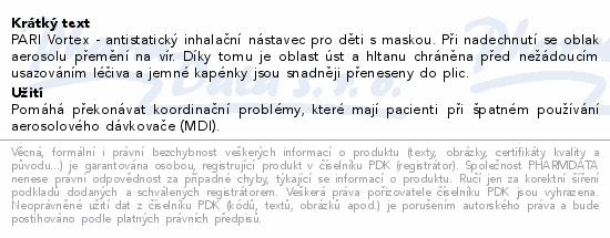 PARI VORTEX chamber s dětskou maskou B(2+)