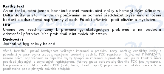 ANION hygienické vložky 20ks