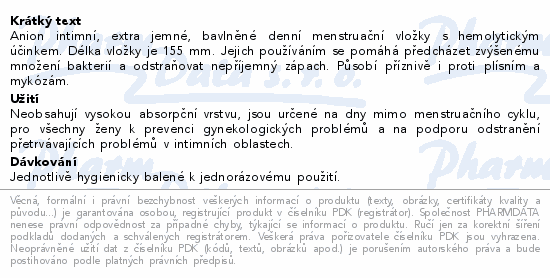 ANION hygienické vložky 2x10ks