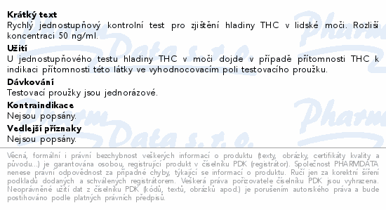 Test na marihuanu (THC) z moči 10ks