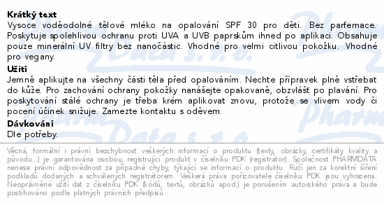 WELEDA Dětské mléko na opalování SPF30 sens.150ml