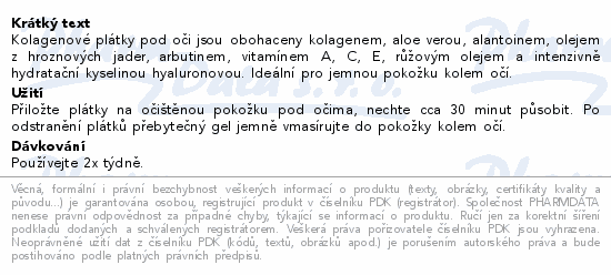 Biotter kolagenové plátky pod oči se zlatem 1 pár