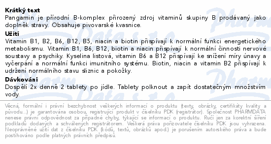 Pangamin přírodní B komplex tbl.120