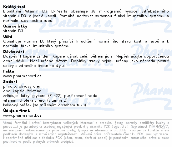 Pharma Nord Bioaktivní Vitamin D3 D-Pearls cps.80