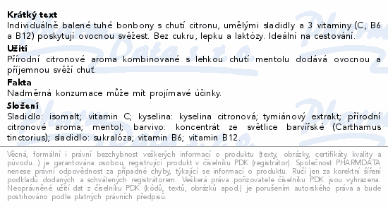 LIVSANE Bonbony s chutí citronu 75g