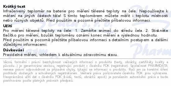 LIVSANE Teploměr bezkontaktní infračervený 1ks