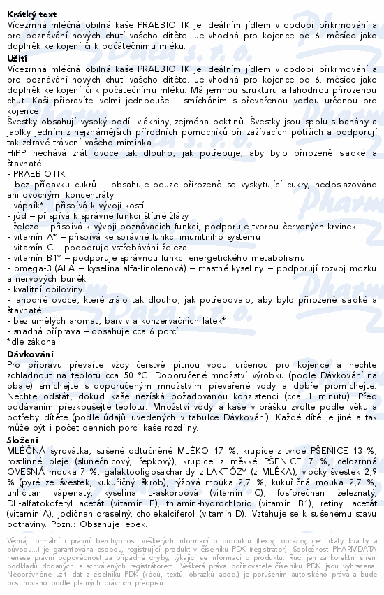 HiPP Mléčná kaše vícezrnná se švestkami 6m 250g