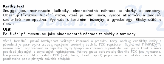 Snuggs Menstruační kalhotky stř.men.klas.střih XL