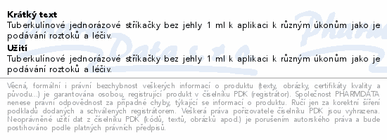 Inj.stř.TERUMO TBC bez jehly 1ml 100ks