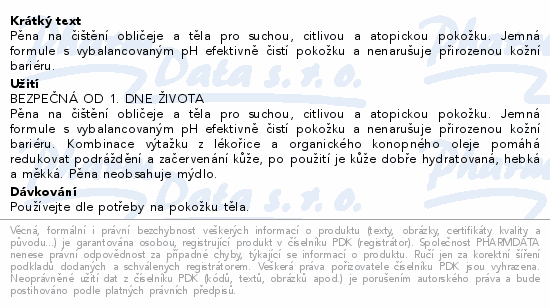 Biotter NC ATOPIS mycí pěna obličej a tělo 150ml