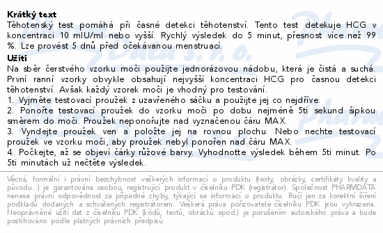 LIVSANE Těhotenské testy Časná detekce proužky 2ks