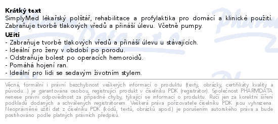 SimplyMed Lékařský vzduchový polštář 1ks