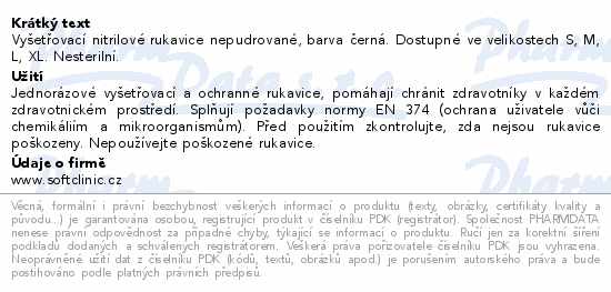 SOFTCLINIC Nitril ruk.vyšetř.nepudr.černé L 100ks