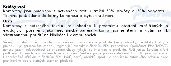 KOMPRES NT nesterilní 4vrstvy 5x5cm 100ks