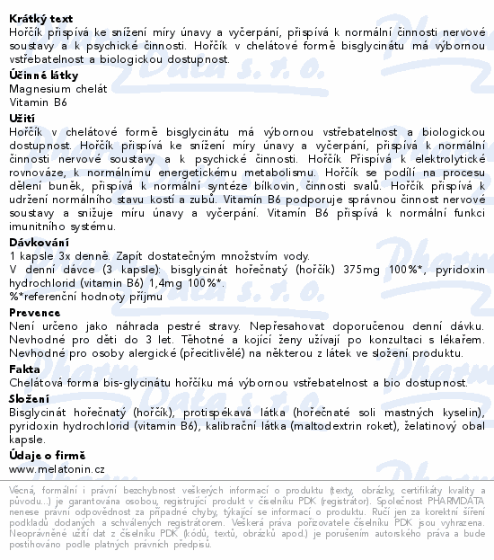 Magnesium chelát + B6 cps.30