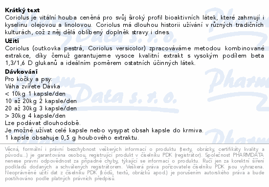 MycoMedica Coriolus Pro vet.cps.90