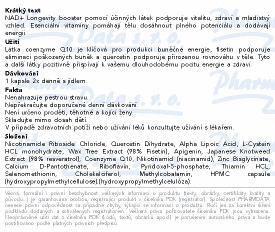 Tomas Arsov Longevity booster NAD+ cps.60