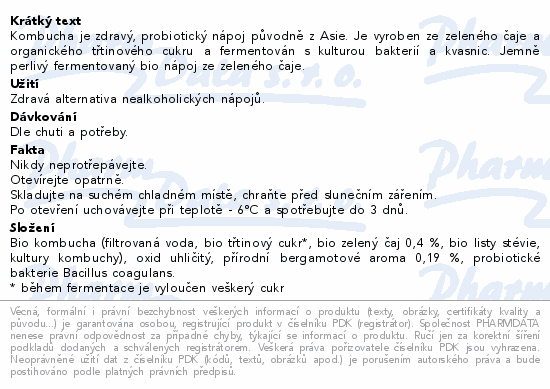 The Gutsy Captain Kombucha original zero BIO 1l