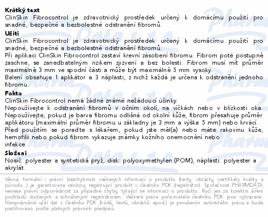 ClinSkin Fibrocontrol náplasti k odstr.fibromů 3ks
