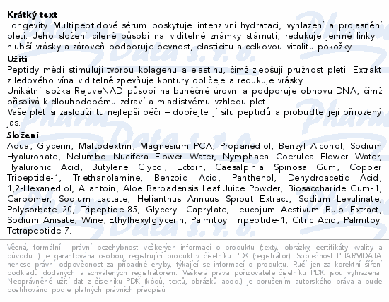 Tomas Arsov Longevity omlazující sérum NAD+ 30ml