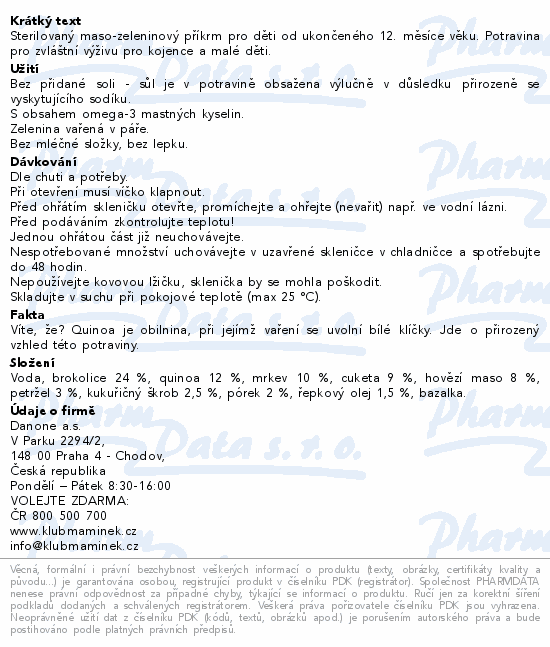 Hami Brokolice s hovězím mrkví a quinoou 250g 12m+