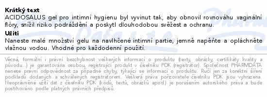 Acidosalus gel pro intimní hygienu 200ml