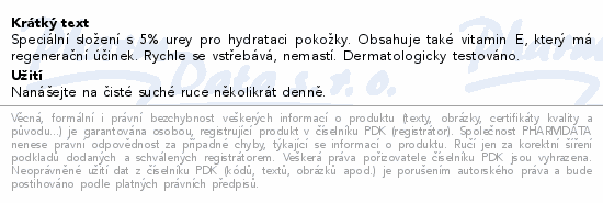 skineffect Hydratační krém na ruce s 5% urey 75ml