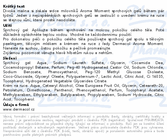 Dermacol Aroma Moment Divoká malina dárková sada