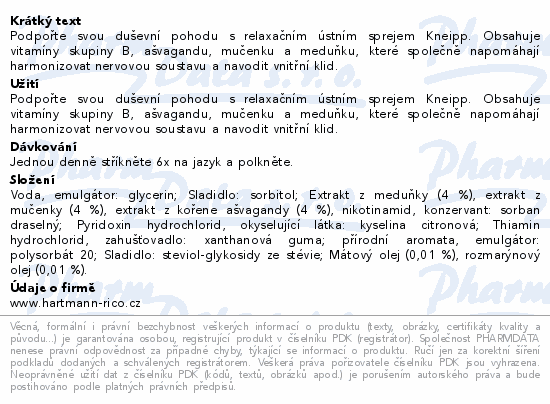 Kneipp Ashwagandha relaxační sprej 30ml
