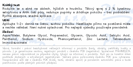 Australian Bodycare Salicylic Acid body spray100ml