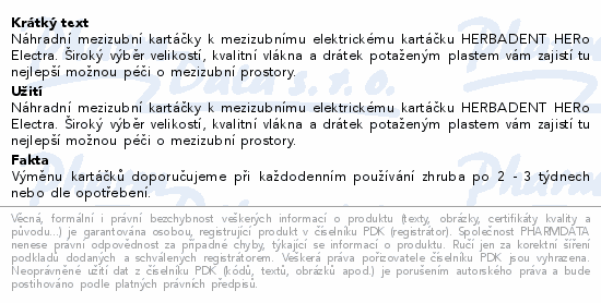 HERBADENT HERo náhr.mezizubní kart.1.0mm bílý 10ks