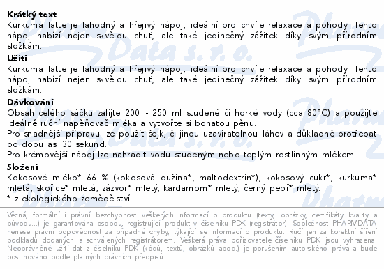 Organis Kurkuma latte 28g