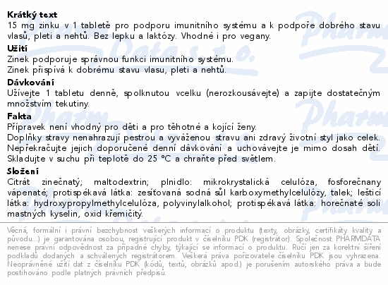 LIVSANE Zinek 15mg tbl.100