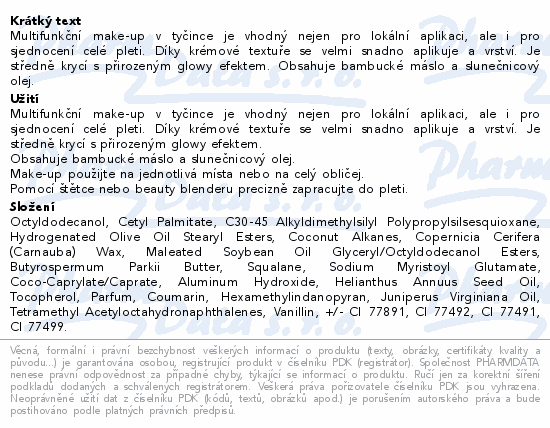 Dermacol Skin Tint Stick Vanilla 02 15g