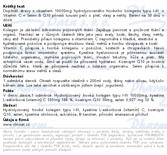 Clinical Collagen 10000mg+vit.C+selen&Q10 320g