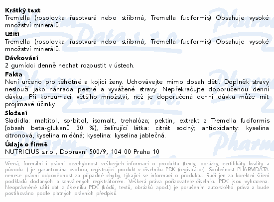 Tremella 500mg gummies 60ks